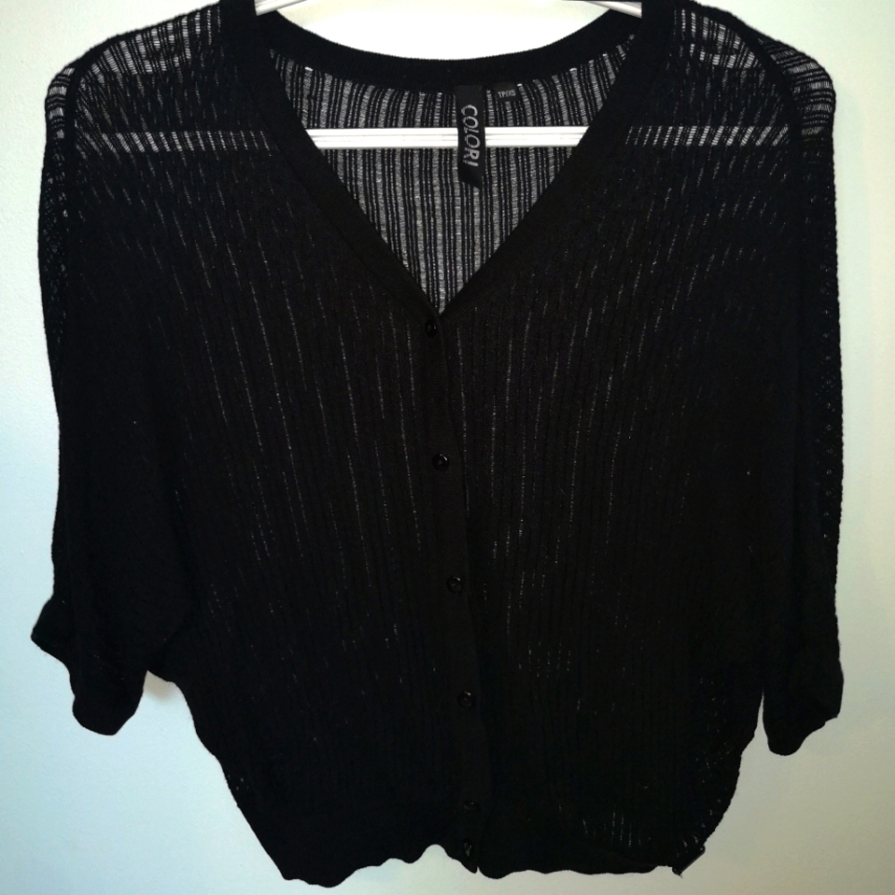 Black See Through Cardigan